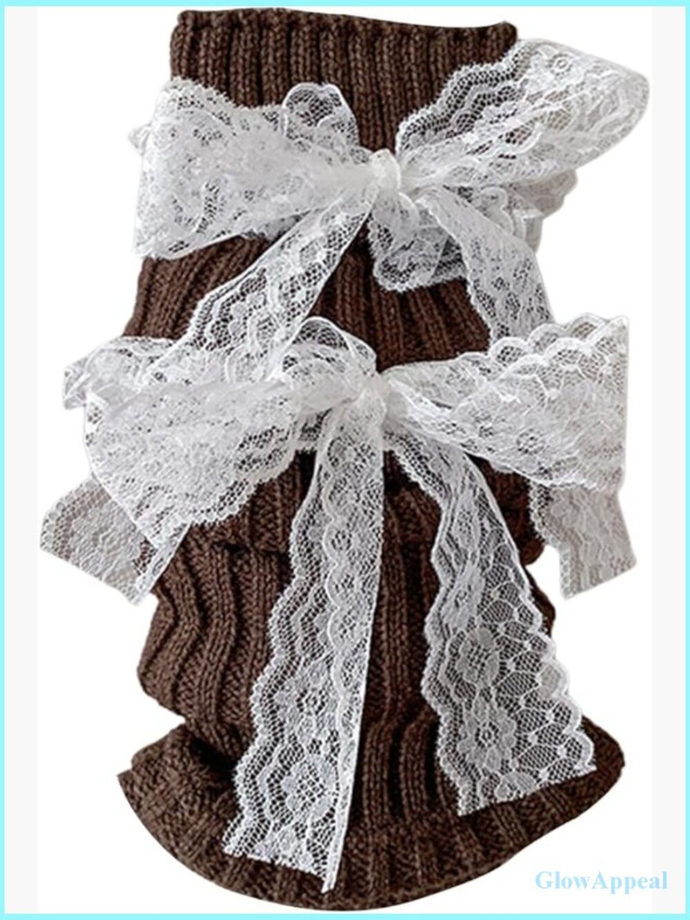 Y2K Bowknot Ribbed Knit Leg Warmers Lace Lolita Boot Socks Kawaii